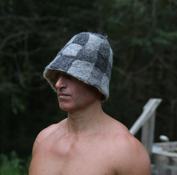 Premium Felt Sauna Hat - Charcoal
