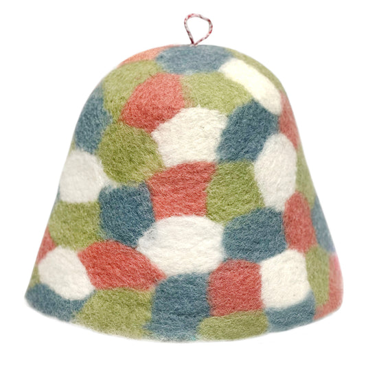 LSHPG 2-Pack Wool Felt Sauna Hat Set - White & Grey Bath Cap For Men & Women, Banya & Spa Accessory