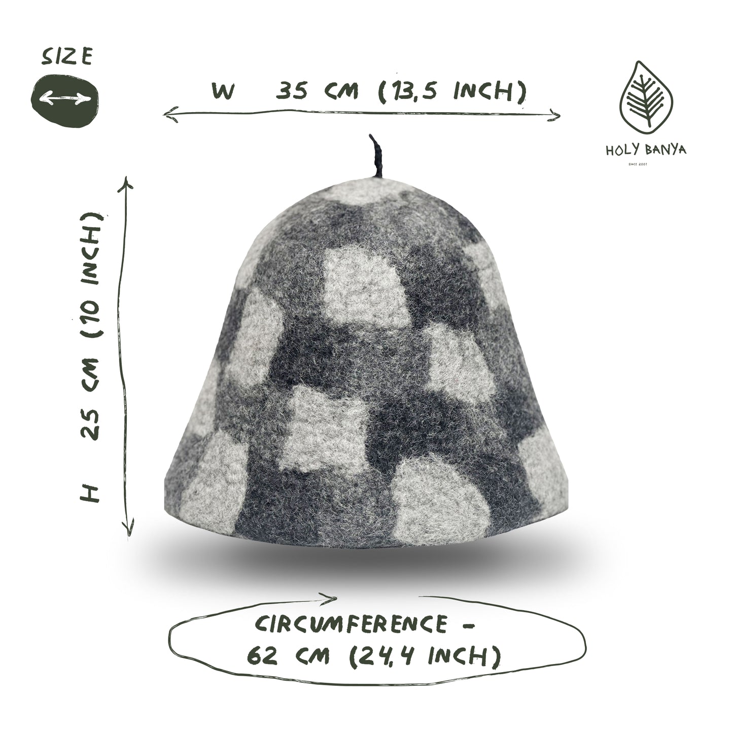 Premium Felt Sauna Hat - Charcoal